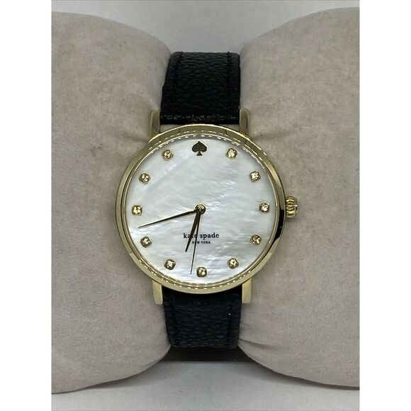 Kate Spade New York Gramercy 0007 Women's Black Leather Analog Dial Watch VK186